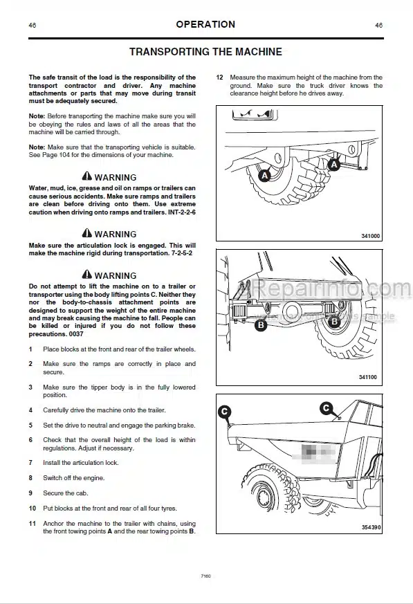 Photo 14 - JCB 714 718 Operators Manual Articulated Dump Truck 7160