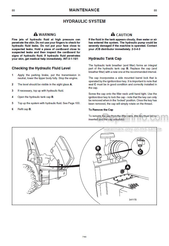 Photo 5 - JCB 714 718 Operators Manual Articulated Dump Truck 7160