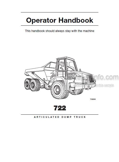 Photo 4 - JCB 722 Operator Handbook Articulated Dump Truck 9801-7180