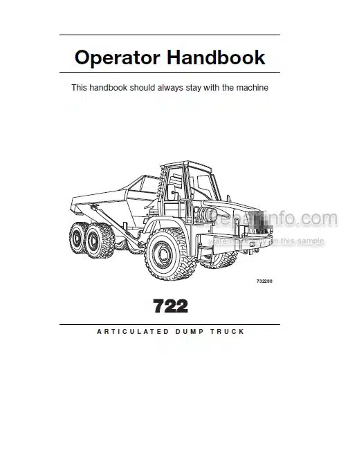 Photo 4 - JCB 722 Operator Handbook Articulated Dump Truck 9801-7180