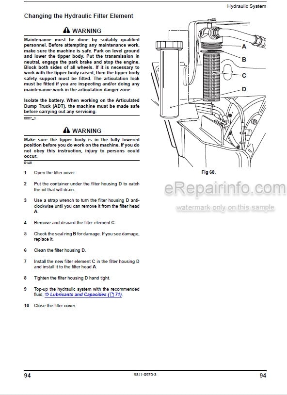 Photo 5 - JCB 722 Operator Handbook Articulated Dump Truck 9811-0970