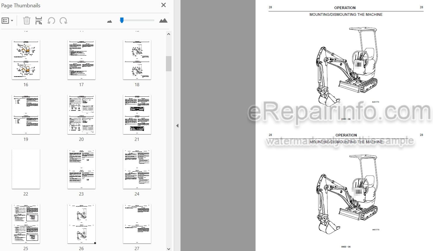 Photo 3 - JCB 800 Micro 950 950 138 Micro Plus Operators Manual Compact Excavator 8900