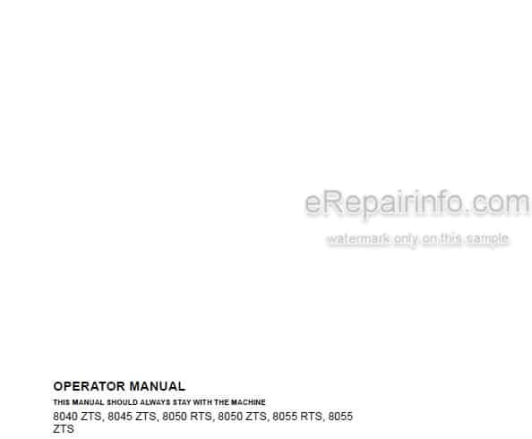 Photo 4 - JCB 8040ZTS 8045ZTS 8050RTS 8050ZTS 8055ZTS 8055RTS Operators Manual Compact Excavator