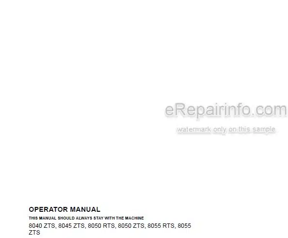 Photo 4 - JCB 8040ZTS 8045ZTS 8050RTS 8050ZTS 8055ZTS 8055RTS Operators Manual Compact Excavator