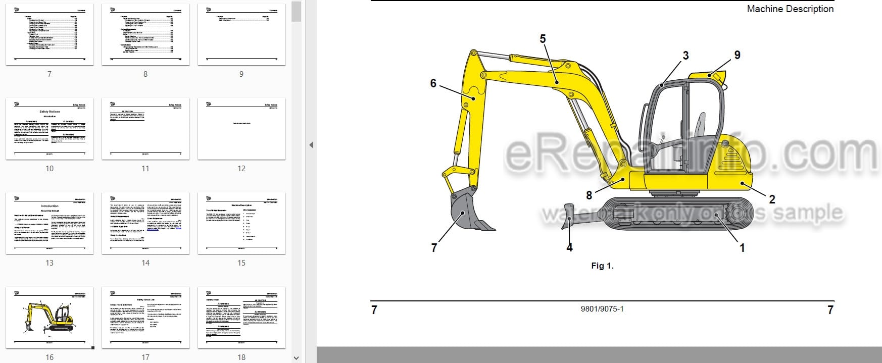 Photo 3 - JCB 8056 China Operators Manual Compact Excavator 9801-9075-1