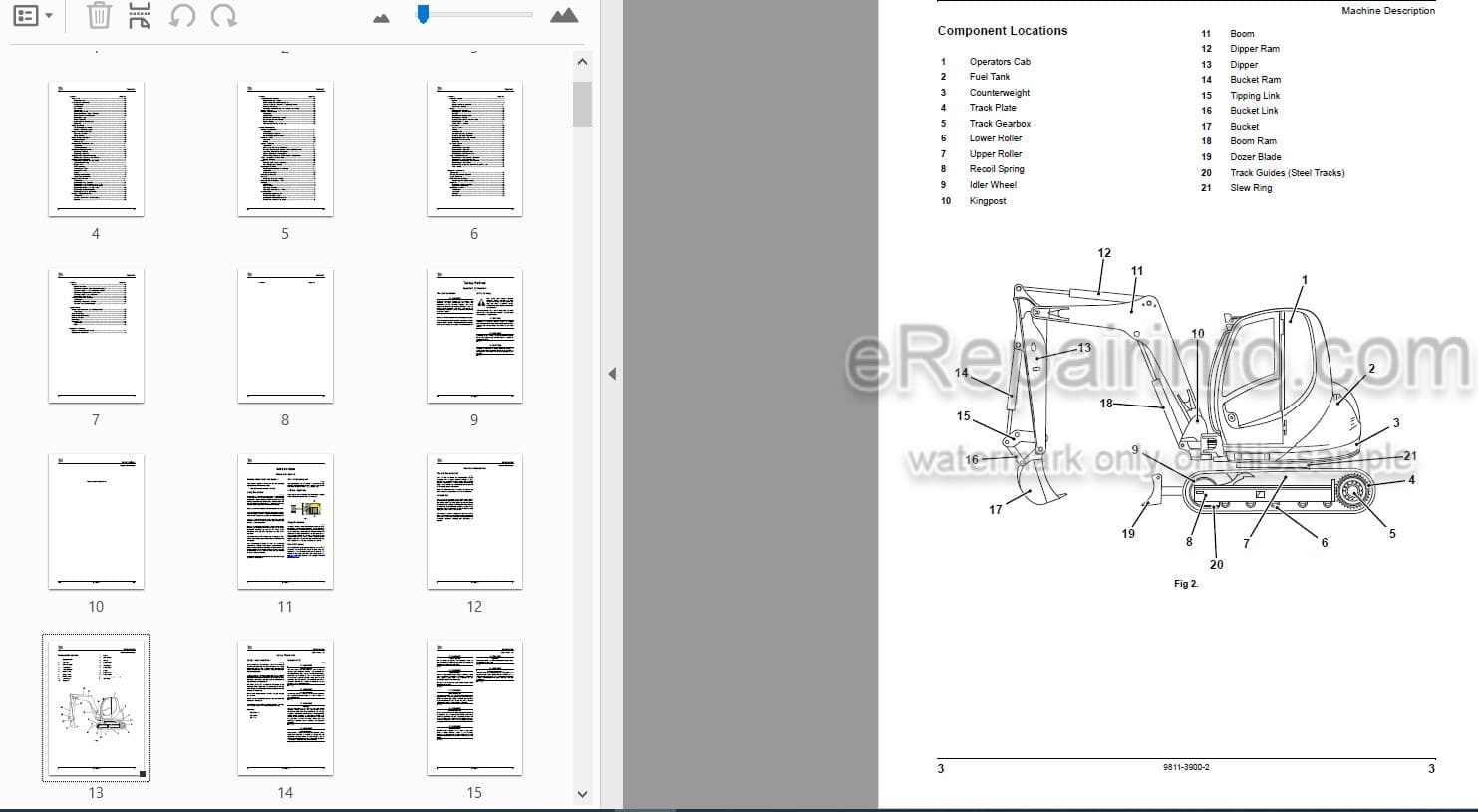 Photo 4 - JCB 8080 Operators Manual Compact Excavator 9811-3900