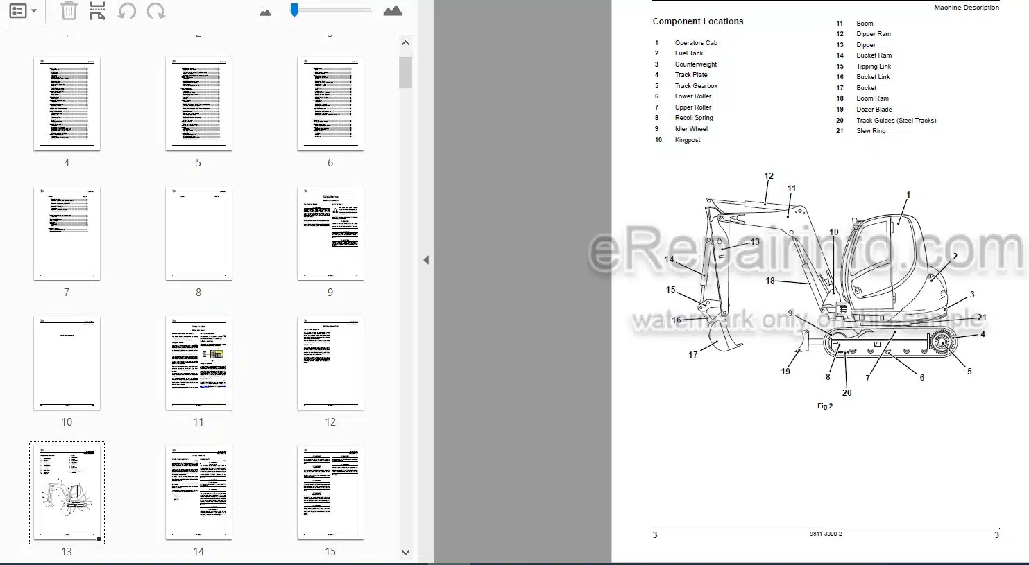 Photo 4 - JCB 8080 Operators Manual Compact Excavator 9811-3900