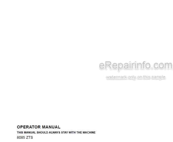 Photo 5 - JCB 8085ZTS Operators Manual Compact Excavator