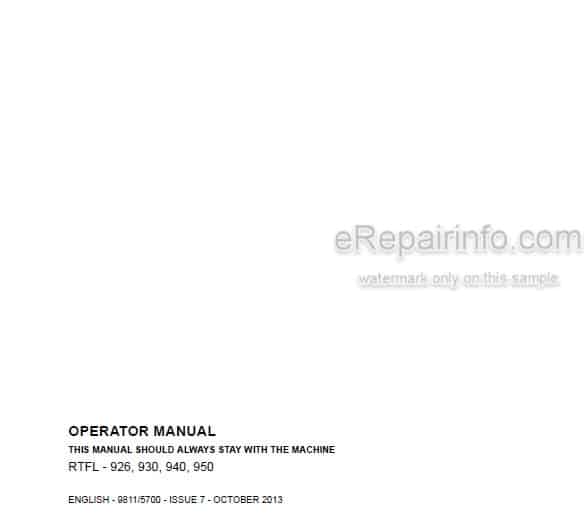 Photo 5 - JCB 926 930 940 950 Operators Manual Forklift 9811-5700