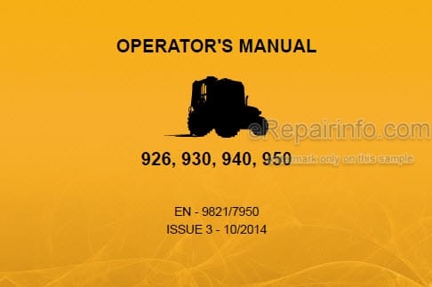 Photo 5 - JCB 926 930 940 950 Operators Manual Forklift 9821-7950