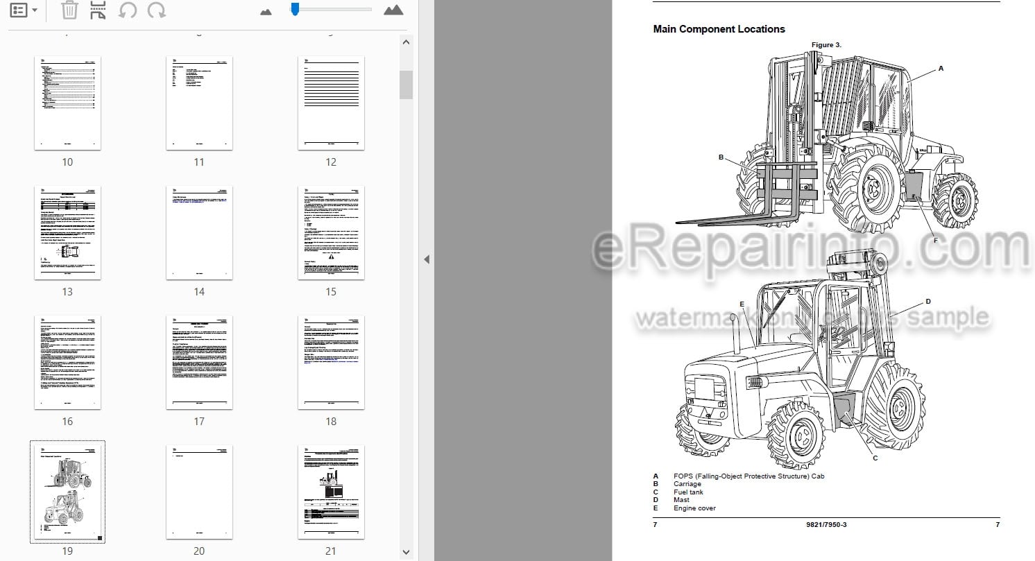 Photo 4 - JCB 926 930 940 950 Operators Manual Forklift 9821-7950