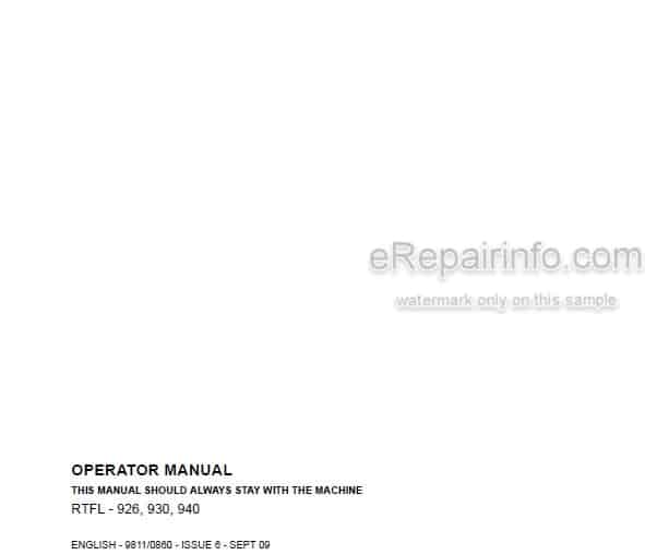 Photo 4 - JCB 926 930 940 Operators Manual Forklift 9811-0860