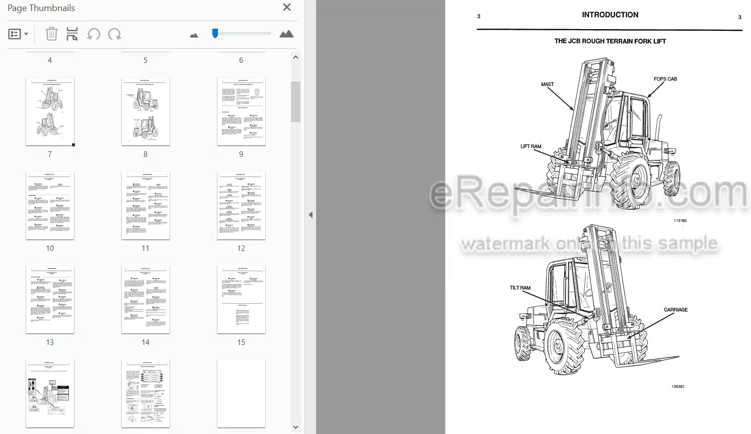 Photo 3 - JCB 926 930 Operators Manual Forklift
