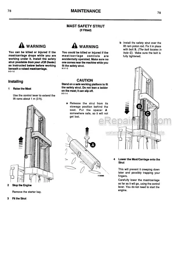 Photo 5 - JCB 926 930 Operators Manual Forklift