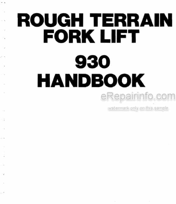 Photo 4 - JCB 930 Handbook Rough Terrain Forklift 9801-7510