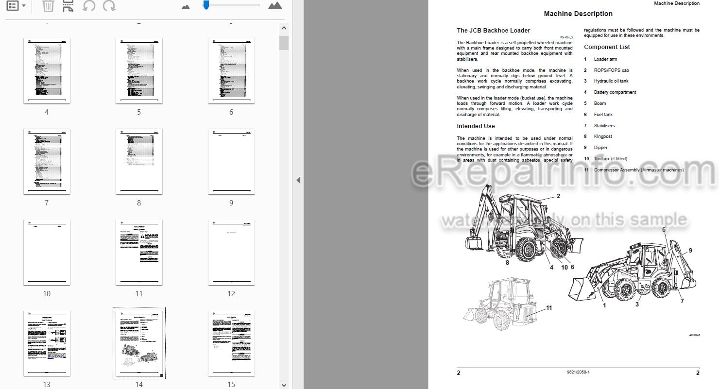 Photo 4 - JCB C2CX Tier 3 Operator Manual Backhoe Loader 9821-2050