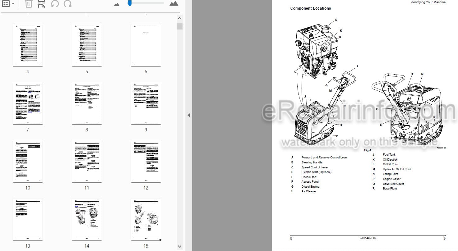 Photo 3 - JCB DE35-42 Operators Manual Reversible Plate Compactor 333-A4259-02