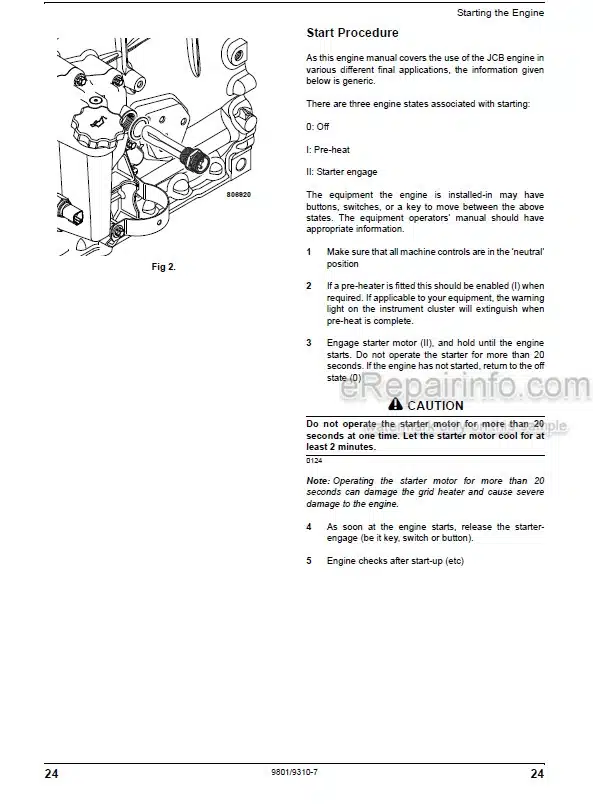 Photo 6 - JCB Dieselmax 444 448 T3 SE Operators Manual Engine 9811-1650