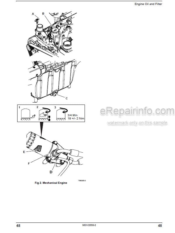 Photo 7 - JCB Dieselmax 444 448 T3 SE Operators Manual Engine 9811-1650