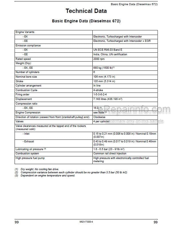 Photo 5 - JCB Dieselmax 672 Tier 2 3 BS3 And Stage Operators Manual Engine 9821-7300