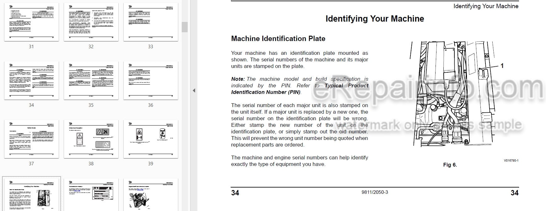 Photo 5 - JCB FM30 Operators Manual Front Mower 9811-2050