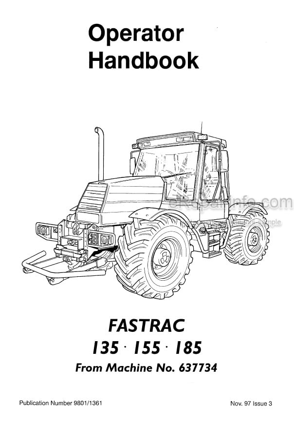 Photo 5 - JCB Fastrac 135 155 185 Operators Handbook Tractor 9801-1361