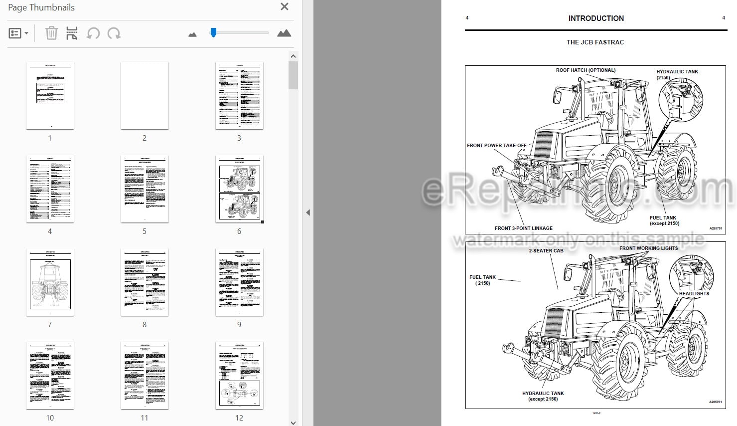 Photo 3 - JCB Fastrac 2115 2125 2150 Operators Manual Tractor 1431