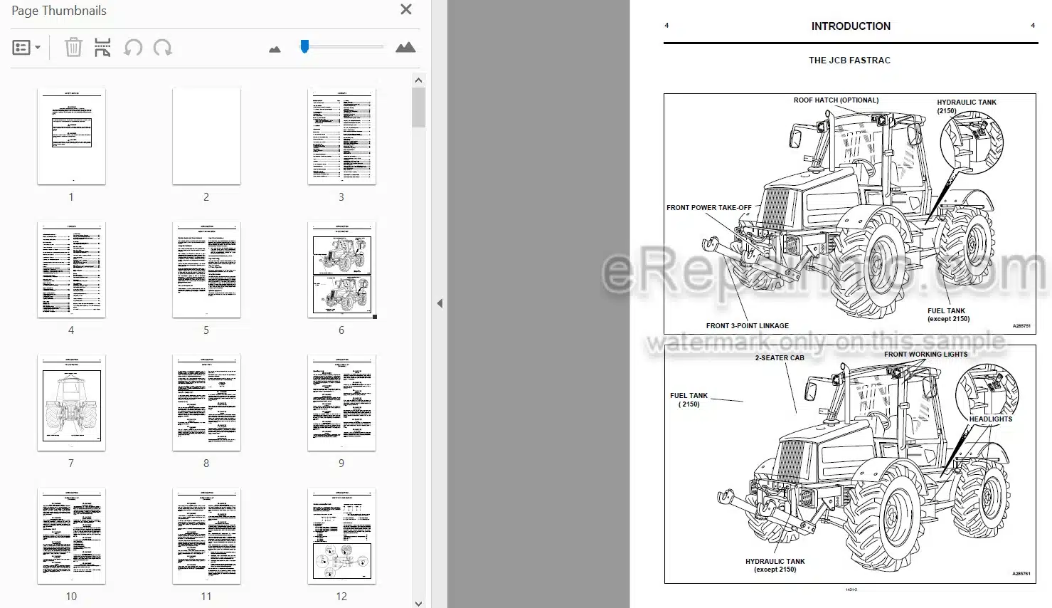 Photo 3 - JCB Fastrac 2115 2125 2150 Operators Manual Tractor 1431