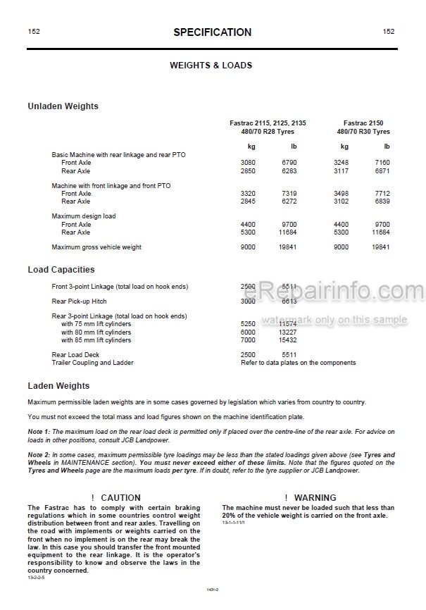 Photo 5 - JCB Fastrac 2115 2125 2150 Operators Manual Tractor 1431