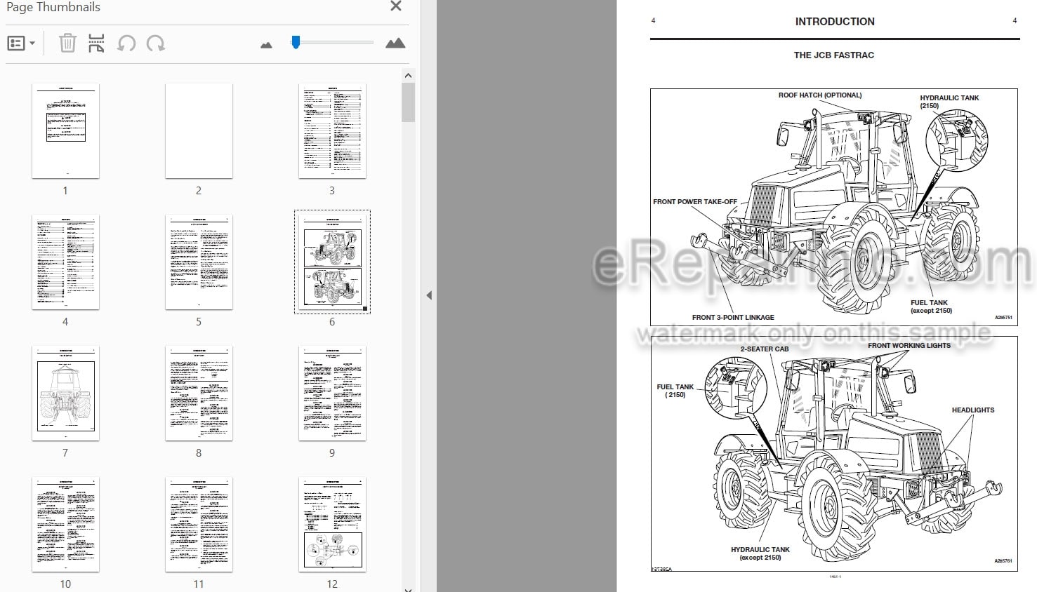 Photo 4 - JCB Fastrac 2115 2125 2150 Operators Manual Tractor 1451