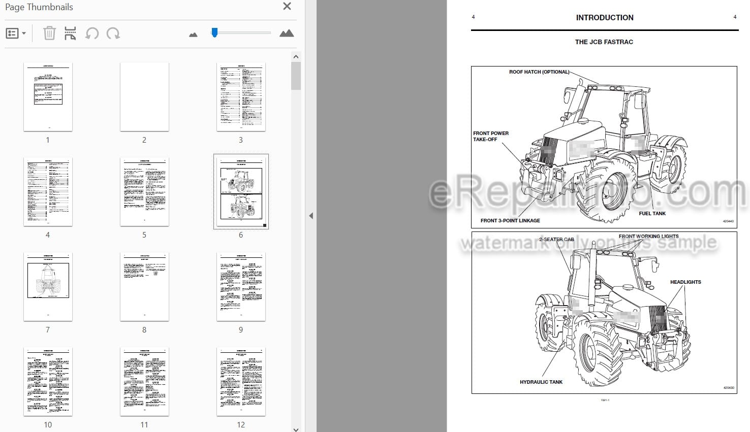 Photo 3 - JCB Fastrac 2140 Operators Manual Tractor 1521
