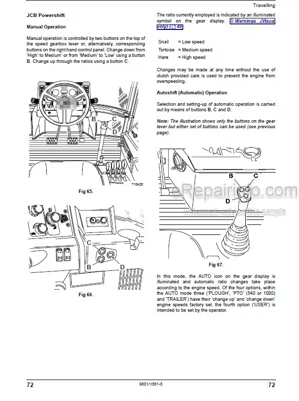 Photo 3 - JCB Fastrac 2155 2170 Operators Manual Tractor 9801-1581-5