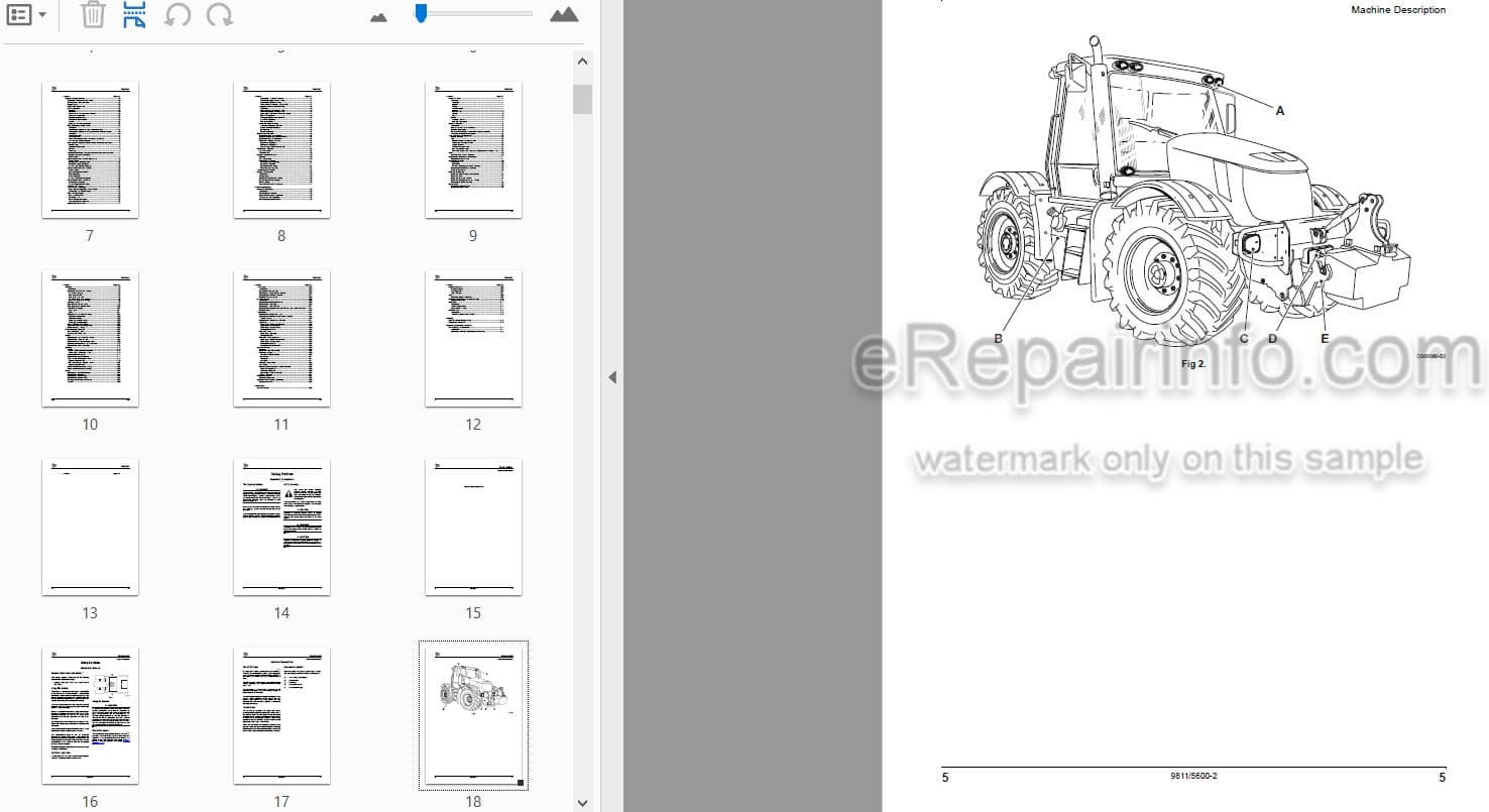 Photo 4 - JCB Fastrac 2155 2170 Operators Manual Tractor 9811-5600
