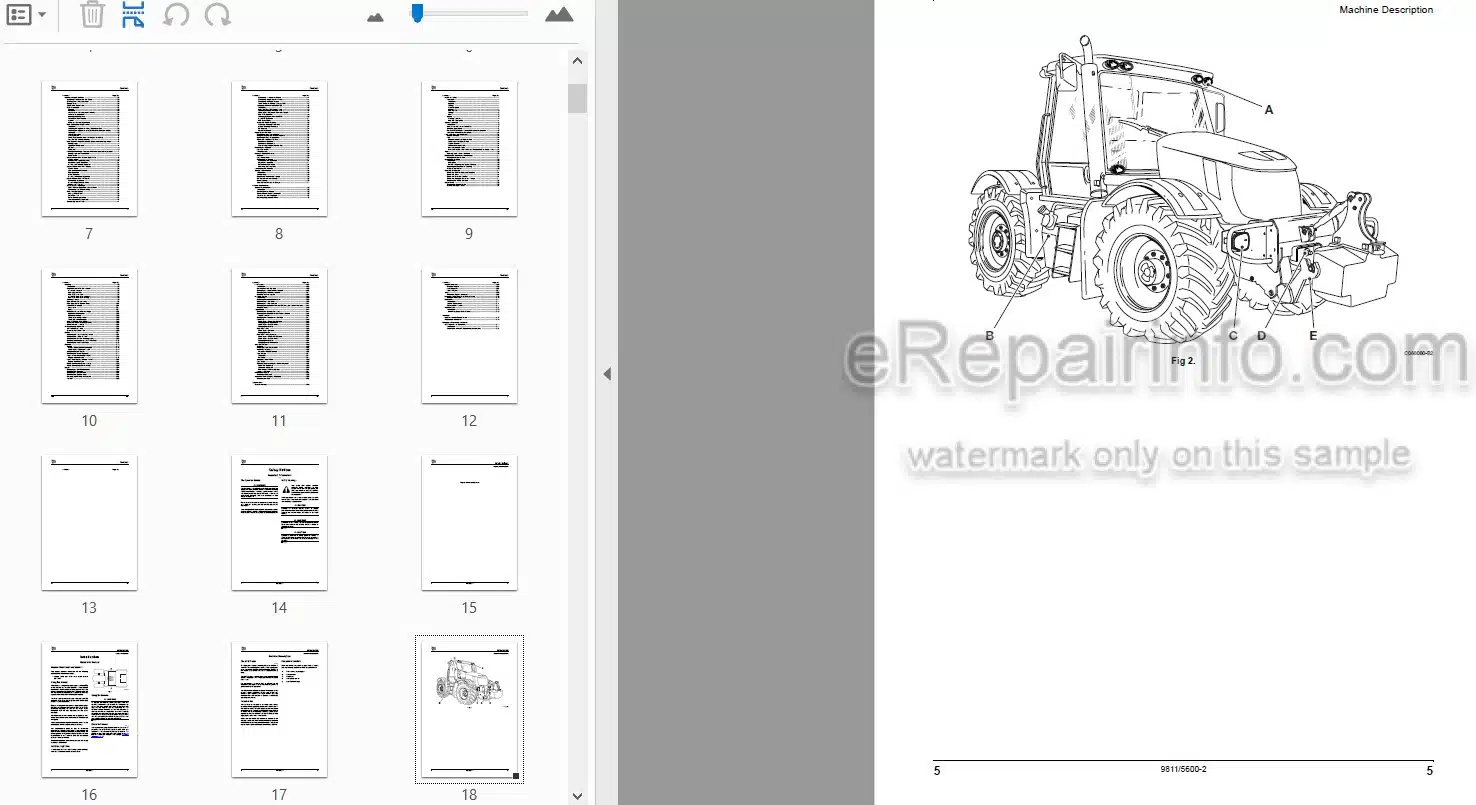 Photo 4 - JCB Fastrac 2155 2170 Operators Manual Tractor 9811-5600