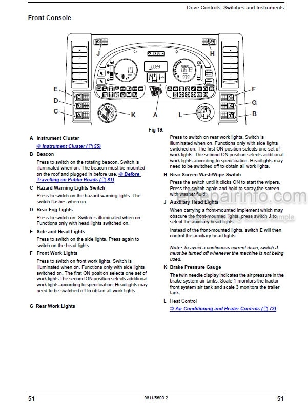 Photo 3 - JCB Fastrac 2155 2170 Operators Manual Tractor 9811-5600