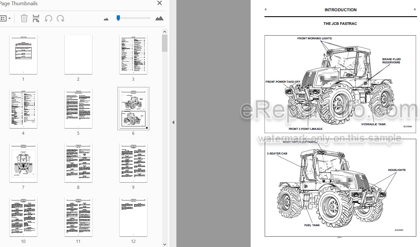 Photo 3 - JCB Fastrac 3155 3185 Operators Manual Tractor 1371
