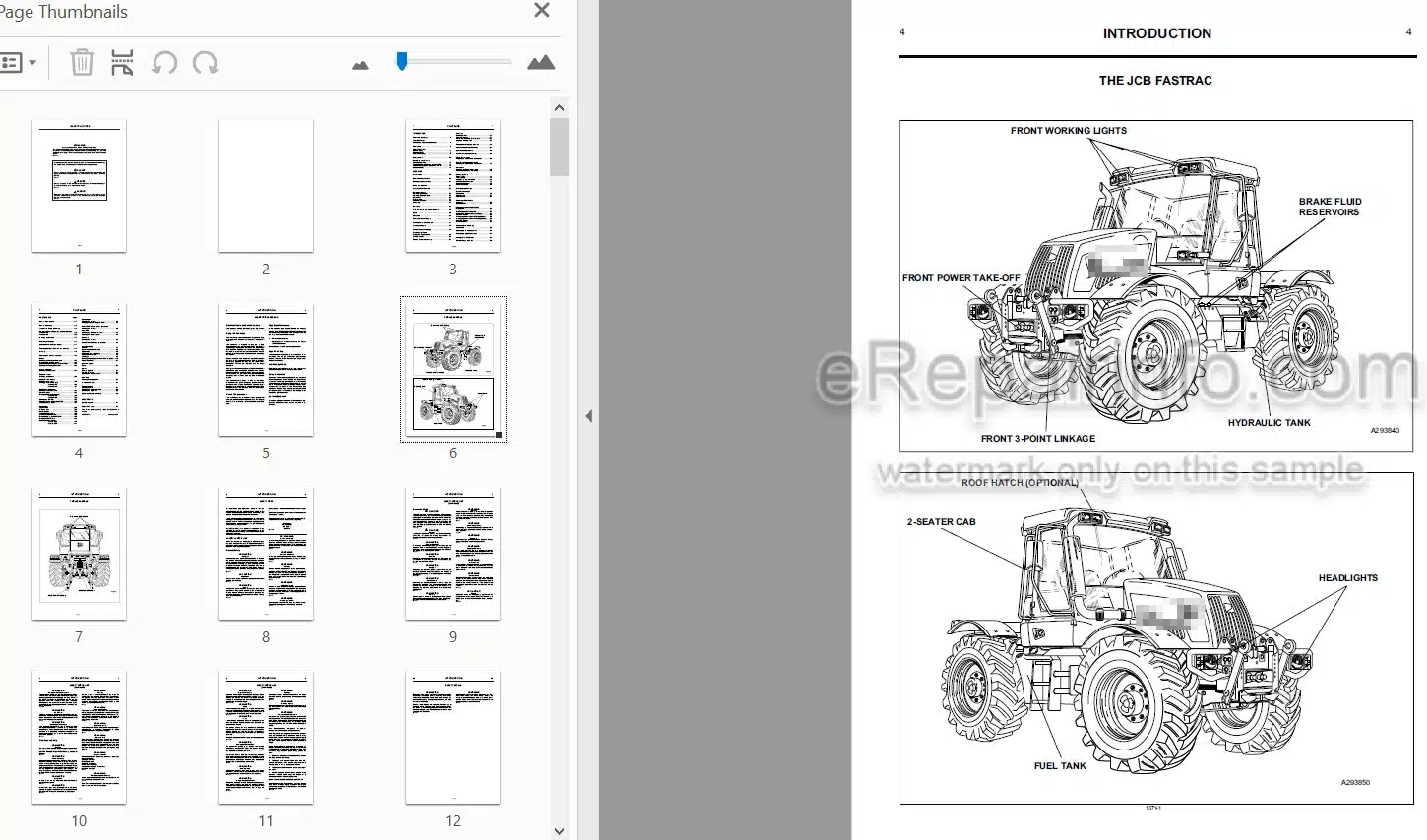 Photo 3 - JCB Fastrac 3155 3185 Operators Manual Tractor 1371