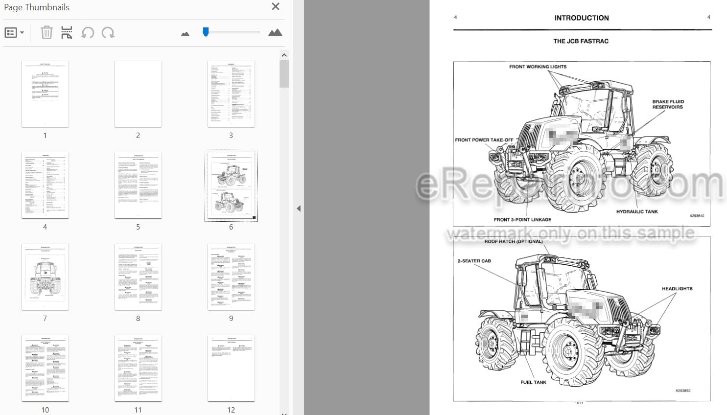 Photo 4 - JCB Fastrac 3155 3185 Operators Manual Tractor 1471