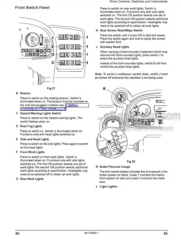 Photo 3 - JCB Fastrac 3200 3230 Plus Operators Manual Tractor 9811-5550