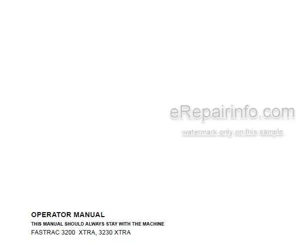 Photo 5 - JCB Fastrac 3200 3230 Xtra Operators Manual Tractor
