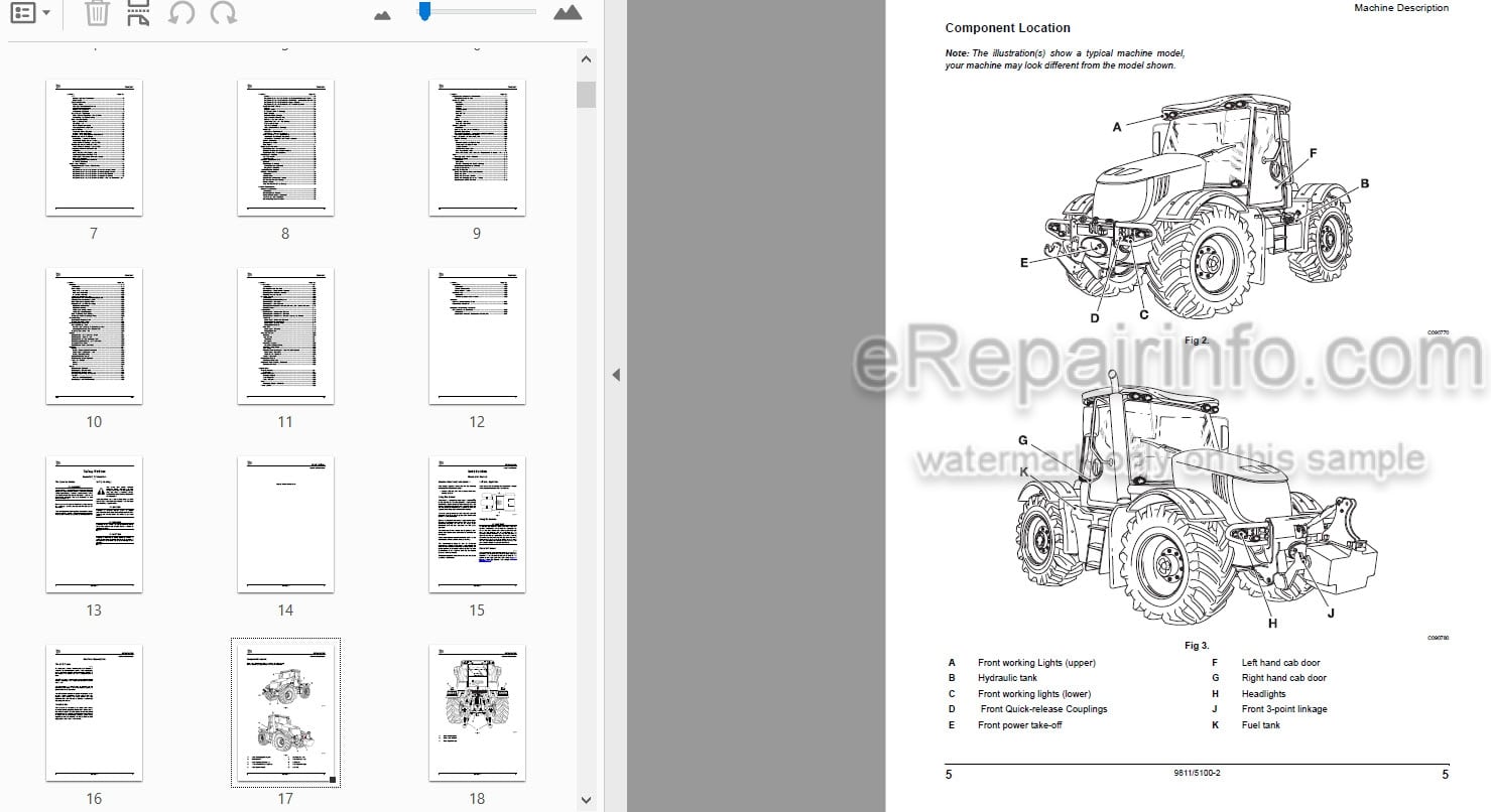 Photo 4 - JCB Fastrac 3200 3230 Xtra Operators Manual Tractor