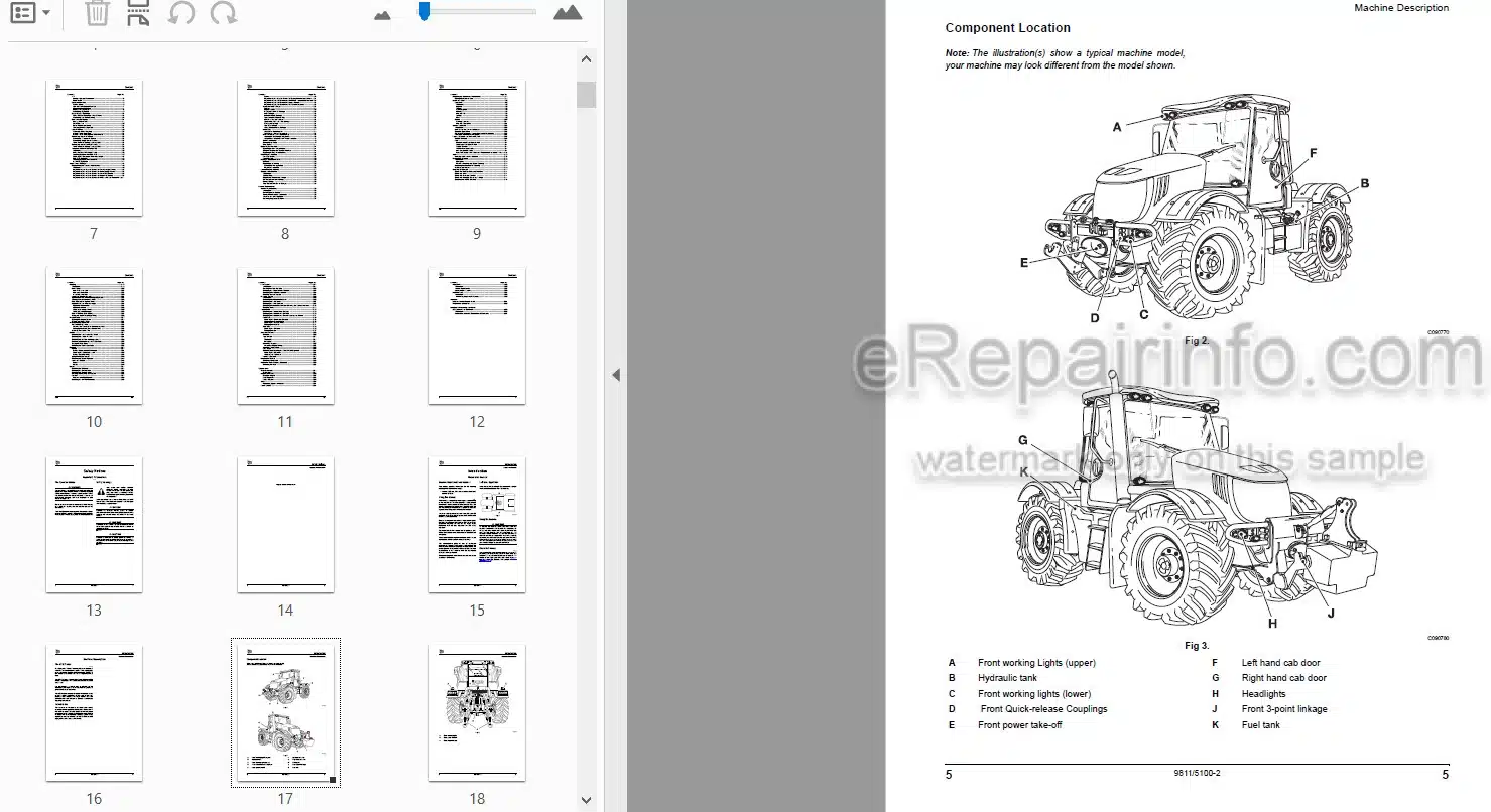 Photo 4 - JCB Fastrac 3200 3230 Xtra Operators Manual Tractor