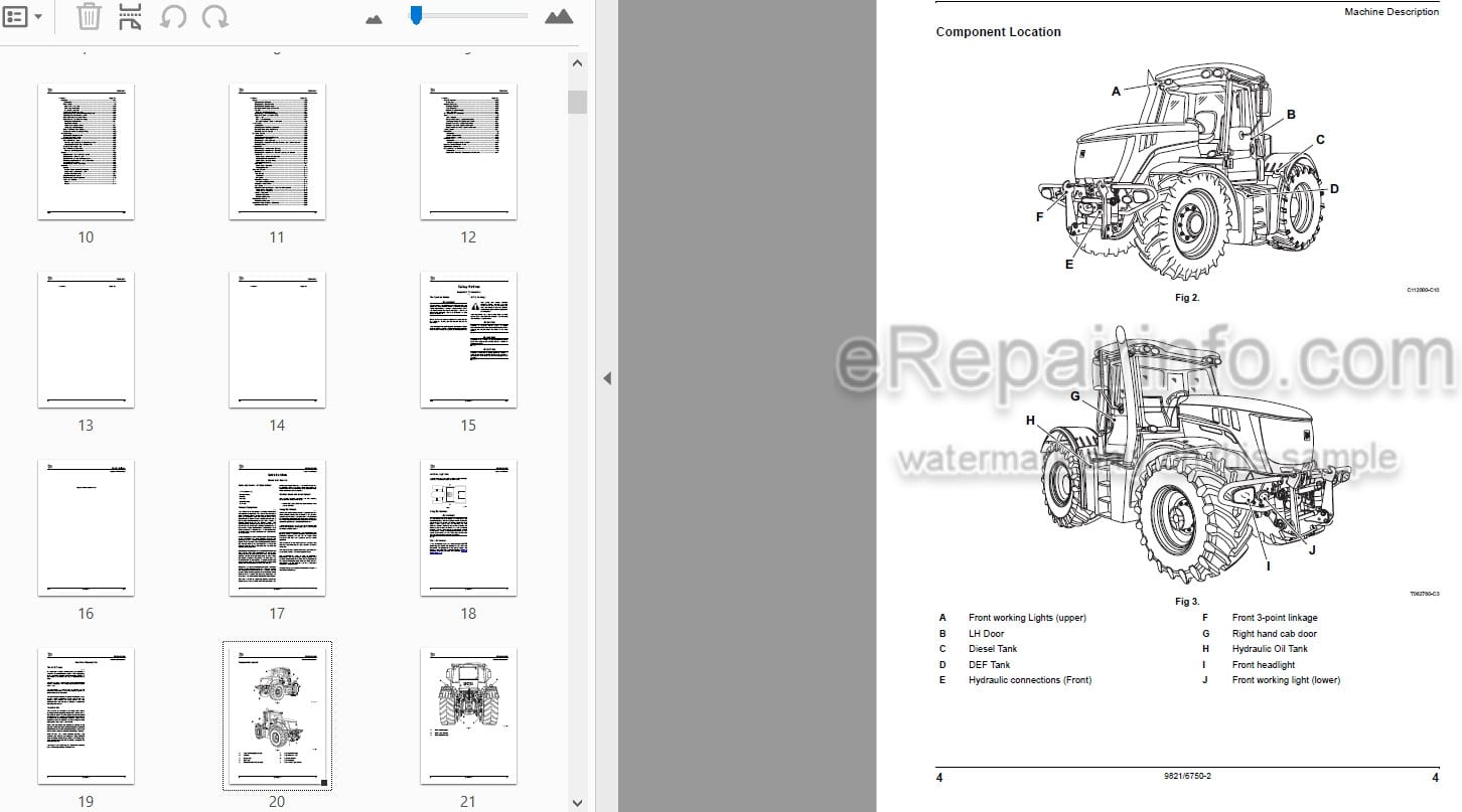 Photo 4 - JCB Fastrac 3200 3230 Xtra Tier 4 Final Operators Manual Tractor 9821-6750