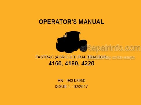 Photo 4 - JCB Fastrac 4160 4190 4220 Operators Manual Tractor 9831-3950