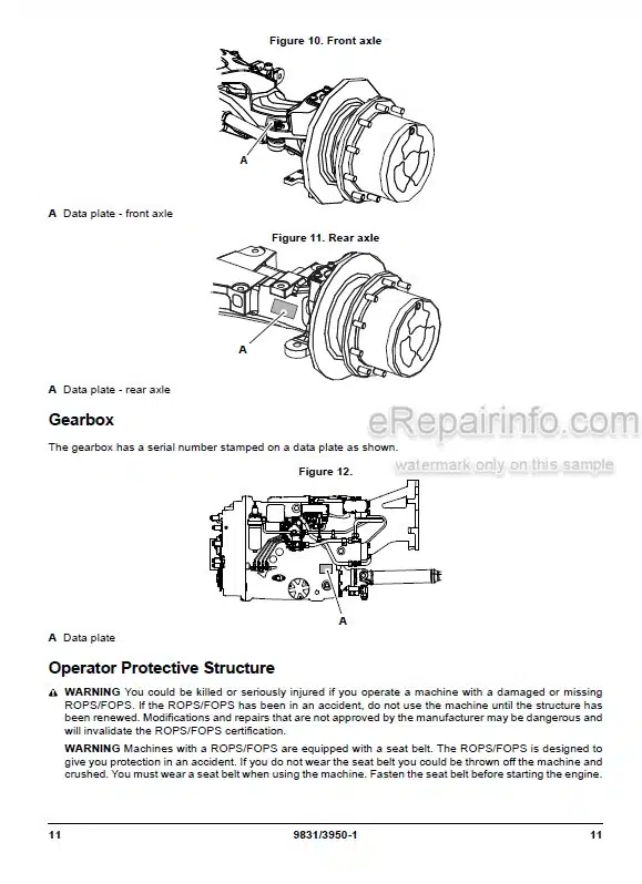 Photo 1 - JCB Fastrac 4160 4190 4220 Operators Manual Tractor 9831-3950