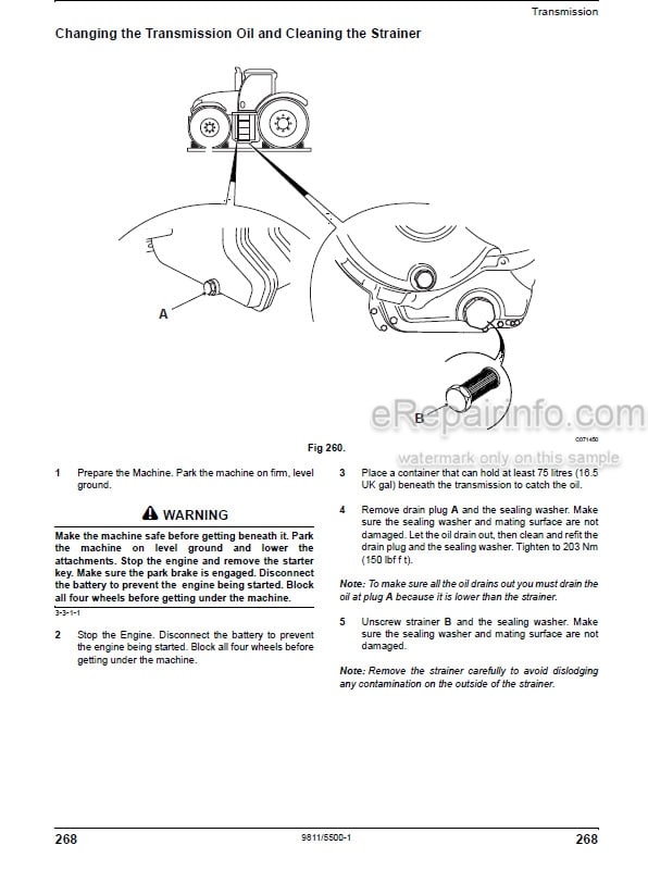 Photo 5 - JCB Fastrac 7170 7200 7230 7270 Operators Manual Tractor 9811-5500
