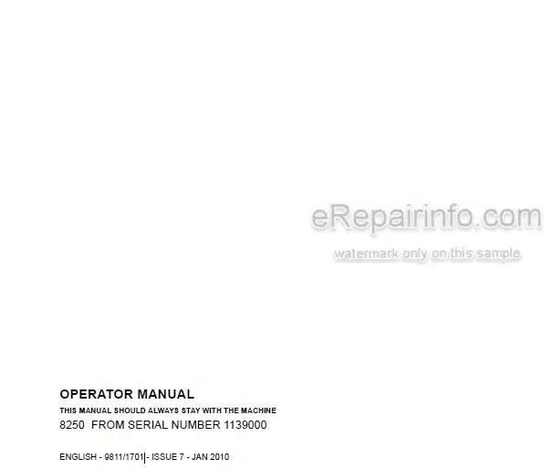 Photo 4 - JCB Fastrac 8250 Operators Manual Tractor 9811-1701