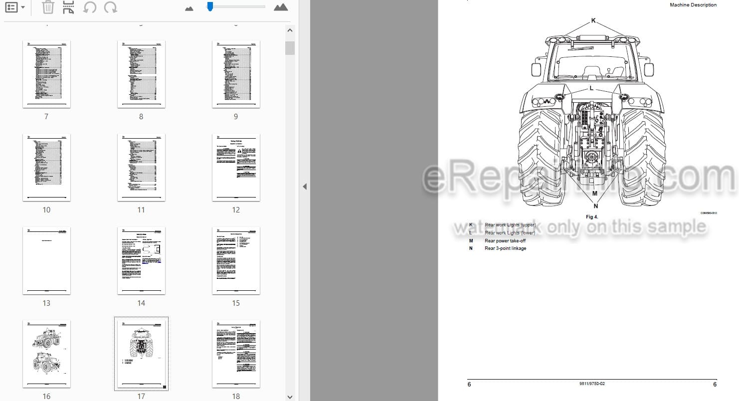 Photo 3 - JCB Fastrac 8280 8310 Operators Manual Tractor 9811-9750-02