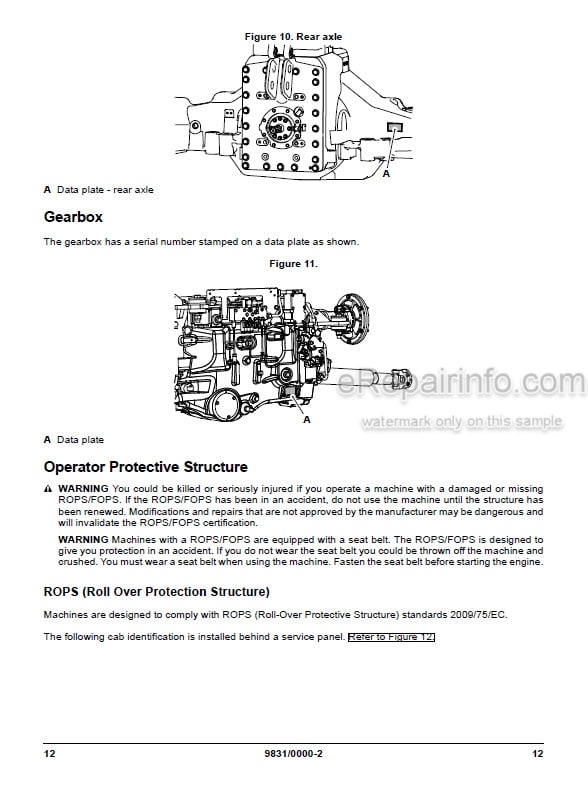 Photo 13 - JCB Fastrac 8290 8330 Operators Manual Tractor 9831-0000