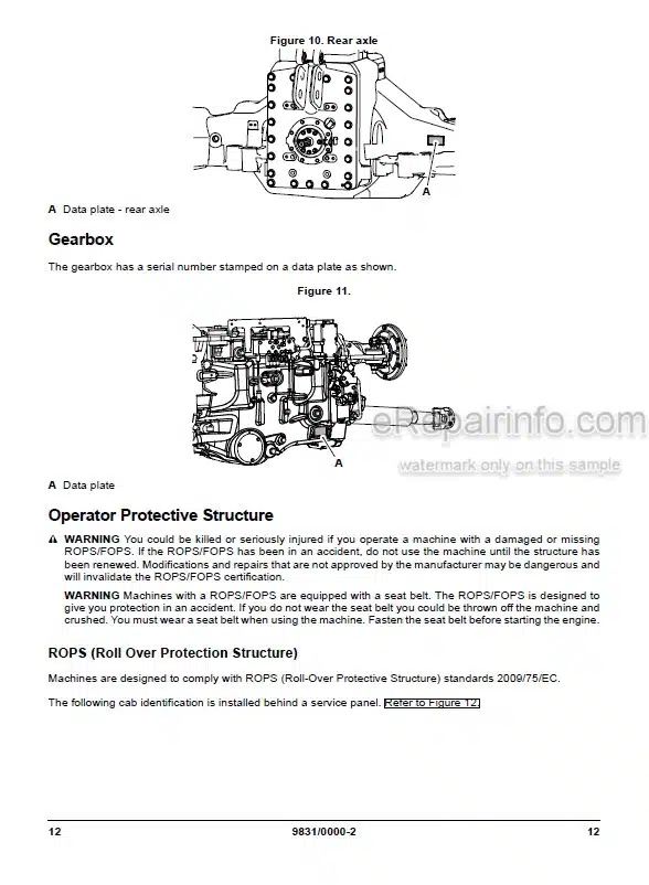 Photo 11 - JCB Fastrac 8290 8330 Operators Manual Tractor 9831-0000